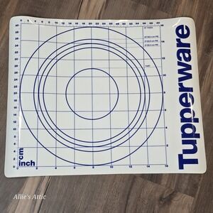 Tupperware Mat Rolling Pastry Pie Tart Pizza Cookie Dough Blue Baking Sheet